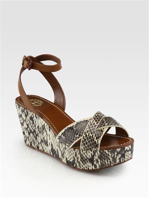 tory burch snakeskin wedges